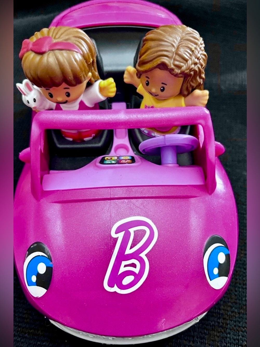 FISHER-PRICE - LITTLE PEOPLE BARBIE CONVERTIBLE CAR WITH TWO FIGURES